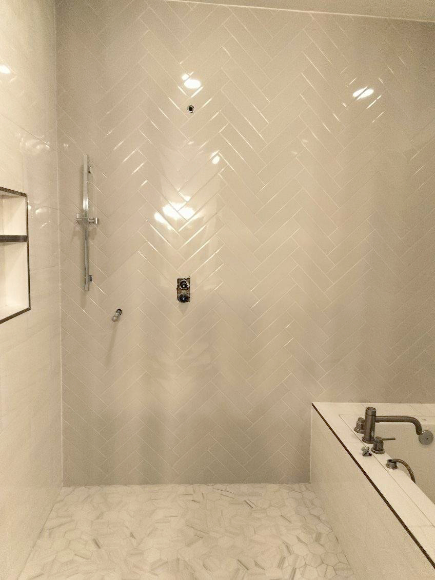 custom shower/bathtub installation, wfa's custom hardwood floors, houston texas